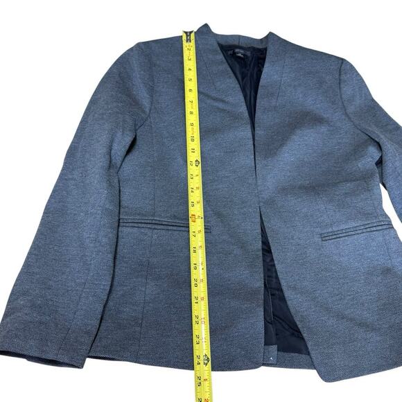 J Crew Going Out Blazer in Stretch Twill Open Front Jacket Gray 12 Academia Prep - Picture 12 of 13